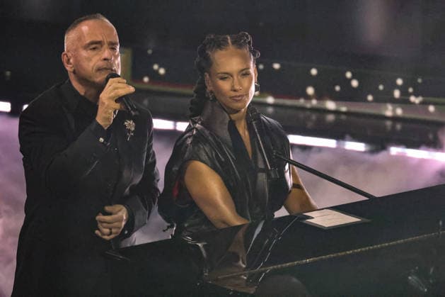 Live Music Show - 76Â° Festival di Sanremo 2026 - 3^ Serata ALICIA KEYS AND EROS RAMAZZOTTI RAF on stage during the third night of the Festival Sanremo during 76Â° Festival di Sanremo 2026 - 3^ Serata , Live Music Show in Sanremo, Italy, February 27 2026 Sanremo Sanremo Italy Copyright: xRenataxRoattinox xLiveMediax LPM_2317873