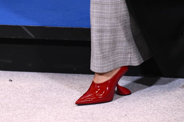 February 27, 2026, Sanremo, Rome, Italy: February 27, 2026, Sanremo. 76th Italian Song Festival. Photocall. Pictured are Serena Brancale s shoes. Sanremo Italy  - ZUMAa289 20260227_zia_a289_072 Copyright: xMariaxLauraxAntonellix