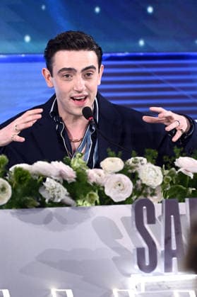 February 27, 2026, Sanremo, Rome, Italy: February 27, 2026, Sanremo. 76th Italian Song Festival. Press conference. Pictured: Michele Bravi. Sanremo Italy  - ZUMAa289 20260227_zia_a289_074 Copyright: xMariaxLauraxAntonellix