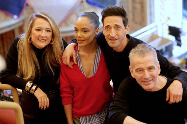 Adrien Brody and Tessa Thompson at The Fear Of 13 - New York Actors Tessa Thompson and Adrien Brody attend media day for their broadway show debut of The Fear of 13 at the James Earl Jones Theatre in New York, NY on February 27, 2026. Photo by Charles Guerin ABACAPRESS.COM New York NY  Copyright: xGuerinxCharles ABACAx