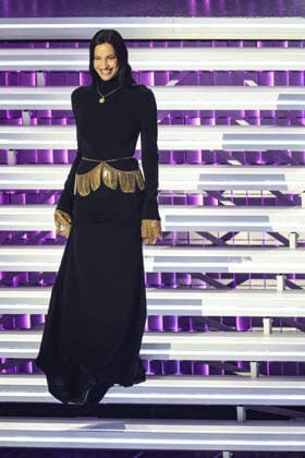 Live Music Show - 76Â° Festival di Sanremo 2026 - 3^ Serata IRINA SHAYK LUKE on stage during the third night of the Festival Sanremo during 76Â° Festival di Sanremo 2026 - 3^ Serata , Live Music Show in Sanremo, Italy, February 27 2026 Sanremo Sanremo Italy Copyright: xRenataxRoattinox xLiveMediax LPM_2317812