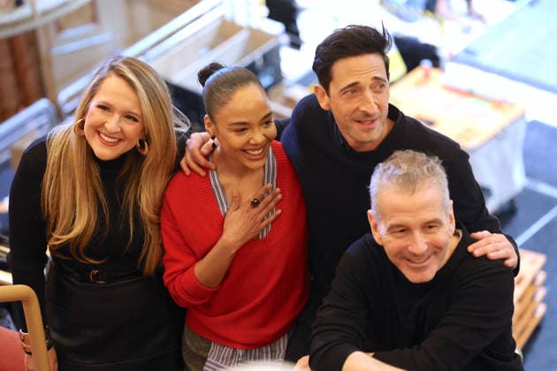Adrien Brody and Tessa Thompson at The Fear Of 13 - New York Actors Tessa Thompson and Adrien Brody attend media day for their broadway show debut of The Fear of 13 at the James Earl Jones Theatre in New York, NY on February 27, 2026. Photo by Charles Guerin ABACAPRESS.COM New York NY  Copyright: xGuerinxCharles ABACAx