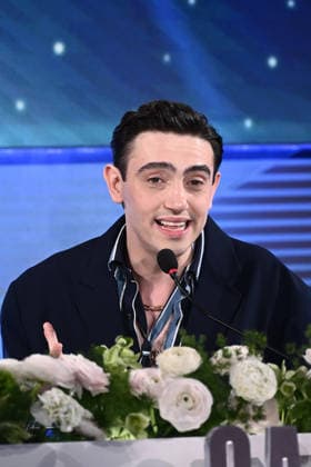 February 27, 2026, Sanremo, Rome, Italy: February 27, 2026, Sanremo. 76th Italian Song Festival. Press conference. Pictured: Michele Bravi. Sanremo Italy  - ZUMAa289 20260227_zia_a289_130 Copyright: xMariaxLauraxAntonellix