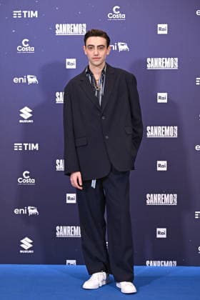 February 27, 2026, Sanremo, Rome, Italy: February 27, 2026, Sanremo. 76th Italian Song Festival. Photocall. Pictured: Michele Bravi. Sanremo Italy  - ZUMAa289 20260227_zia_a289_138 Copyright: xMariaxLauraxAntonellix