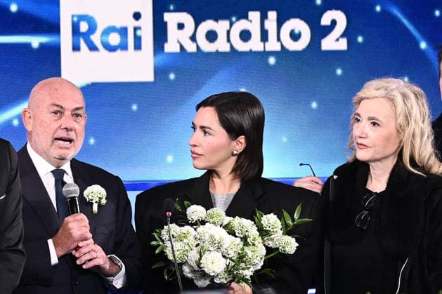 February 27, 2026, Sanremo, Rome, Italy: February 26, 2026, Sanremo. 76th Italian Song Festival. Pictured: Serena Brancale wins the Lunezia Prize for the Musical and Literary Value of Italian Song for her lyrics. Sanremo Italy  - ZUMAa289 20260227_zia_a289_152 Copyright: xMariaxLauraxAntonellix