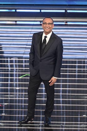 February 27, 2026, Sanremo, Rome, Italy: February 26, 2026, Sanremo. 76th Italian Song Festival. Third Night. Pictured: Carlo Conti Sanremo Italy  - ZUMAa289 20260227_zia_a289_160 Copyright: xMariaxLauraxAntonellix