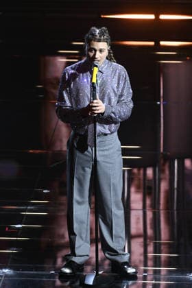 February 27, 2026, Sanremo, Rome, Italy: February 26, 2026, Sanremo. 76th Italian Song Festival. Third Night. Pictured: Sayf Sanremo Italy  - ZUMAa289 20260227_zia_a289_126 Copyright: xMariaxLauraxAntonellix