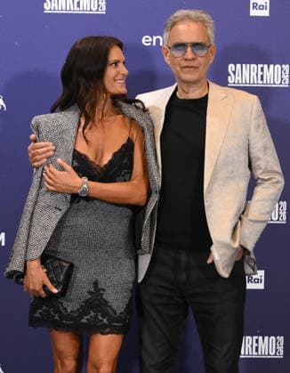 February 27, 2026, Sanremo, ITALY: Italian tenor Andrea Bocelli (R) and his wife Veronica Berti pose during a photocall at the 76th edition of the Sanremo Italian Song Festival, in Sanremo, Italy, 27 February 2026. The music festival will run from 24 to 28 February 2026. ANSA ETTORE FERRARI. Sanremo ITALY  - ZUMAa110 20260227_zaf_a110_087 Copyright: xEttorexFerrarix