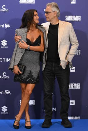 February 27, 2026, Sanremo, ITALY: Italian tenor Andrea Bocelli (R) and his wife Veronica Berti pose during a photocall at the 76th edition of the Sanremo Italian Song Festival, in Sanremo, Italy, 27 February 2026. The music festival will run from 24 to 28 February 2026. ANSA ETTORE FERRARI. Sanremo ITALY  - ZUMAa110 20260227_zaf_a110_089 Copyright: xEttorexFerrarix