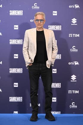 February 27, 2026, Sanremo, Rome, Italy: February 27, 2026, Sanremo. 76th Italian Song Festival. Photocall. Pictured: Andrea Bocelli and Veronica Berti. Sanremo Italy  - ZUMAa289 20260227_zia_a289_180 Copyright: xMariaxLauraxAntonellix