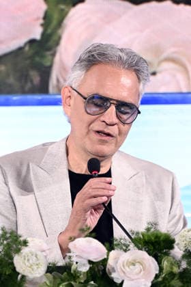 February 27, 2026, Sanremo, Rome, Italy: February 27, 2026, Sanremo. 76th Italian Song Festival. Press conference. Pictured: Andrea Bocelli and Veronica Berti. Sanremo Italy  - ZUMAa289 20260227_zia_a289_205 Copyright: xMariaxLauraxAntonellix