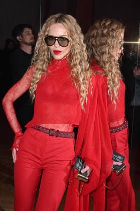 Milan, Milan Women s Fashion Week Fall Winter 2026 27 - Women s Fashion, Fall Winter 2026 27 - Blumarine fashion show - front row in the photo: Clara Berry  Copyright: xSimonaxChiocciax xipa-agency.netx xFotosickix IPA_Agency_IPA72114271