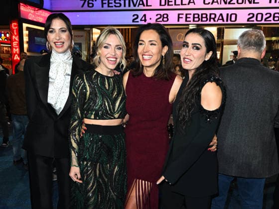 Sanremo, 76th Italian Song Festival. Evening 4 - Arrivals at the Ariston Theater - Pictured: Caterina Balivo, Ema Stokholma, Carolina Rey, Manola Moslehi  Copyright: xManuelexMangiarottix xipa-agency.netx xPoolxSanremox02x IPA_Agency_IPA72116569