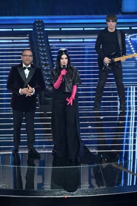 Sanremo, 76th Italian Song Festival - fourth evening. In the photo Laura Pausini, Carlo Conti  Copyright: xAlbertoxTerenghix xPoolxSanremox02x xipa-agency.netx xPoolxSanremox02x IPA_Agency_IPA72117711