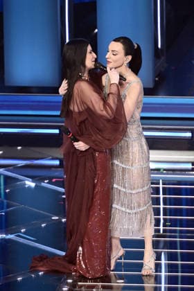February 27, 2026, Sanremo, Rome, Italy: 76th Italian Song Festival. Third Night. Pictured: Laura Pausini, Arisa . Sanremo. Italy 26 Feb 2026 Sanremo Italy  - ZUMAa289 20260227_zia_a289_256 Copyright: xMariaxLauraxAntonellix