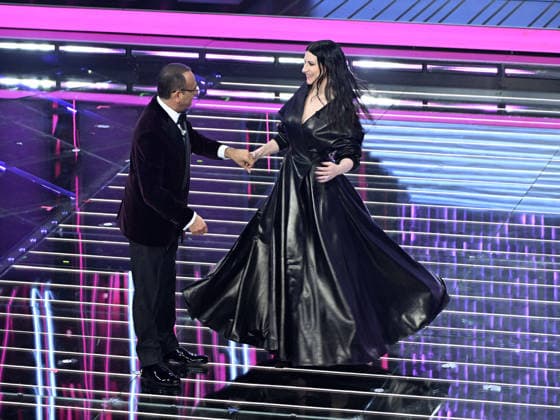 Sanremo, 76th Italian Song Festival. Fourth Evening. Pictured: Carlo Conti, Laura Pausini  Copyright: xMaurizioxD Avanzox xipa-agency.netx xPoolxSanremox02x IPA_Agency_IPA72119692