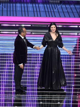 Sanremo, 76th Italian Song Festival - fourth evening. Pictured: Carlo Conti, Laura Pausini  Copyright: xAlbertoxTerenghix xPoolxSanremox02x xipa-agency.netx xPoolxSanremox02x IPA_Agency_IPA72119904