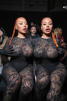 Milan, Milan Women s Fashion Week: Fall Winter 2026 27 - Women s Fashion, Fall Winter 2026 27 - GCDS fashion show - front raw in the photo: Shannon and Shannade Clermont  Copyright: xRiccardoxGiordanox xipa-agency.netx xRiccardoxGIordanox IPA_Agency_IPA72123047