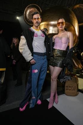 Milan, Milan Women s Fashion Week: Fall Winter 2026 27 - Women s Fashion, Fall Winter 2026 27 - GCDS fashion show - front raw in the photo: Nelson Tiberghien and Isabelle Chaput  Copyright: xRiccardoxGiordanox xipa-agency.netx xRiccardoxGIordanox IPA_Agency_IPA72123114
