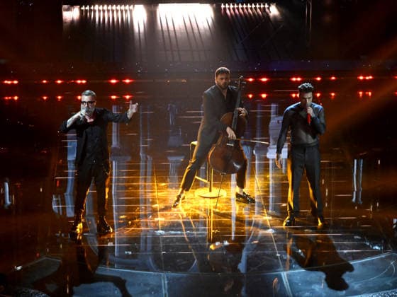 Sanremo, 76th Italian Song Festival - fourth evening. Pictured is Fedez & Masini with Stjepan Hauser.  Copyright: xAlbertoxTerenghix xPoolxSanremox02x xipa-agency.netx xPoolxSanremox02x IPA_Agency_IPA72127951