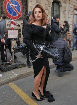 Milan, Milan Women s Fashion Week Fall Winter 2026 27 - Women s Fashion, Fall Winter 2026 27 - Blumarine fashion show - arrivals In the photo: Guest  Copyright: xLucaxPontix xipa-agency.netx xx IPA_Agency_IPA72127001