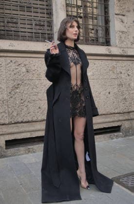 Milan, Milan Women s Fashion Week Fall Winter 2026 27 - Women s Fashion, Fall Winter 2026 27 - Blumarine fashion show - arrivals In the photo: Guest  Copyright: xLucaxPontix xipa-agency.netx xx IPA_Agency_IPA72127188