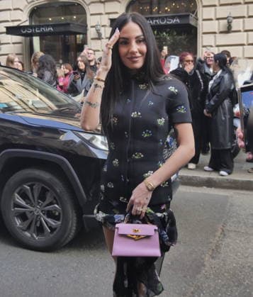 Milan, Milan Women s Fashion Week Fall Winter 2026 27 - Women s Fashion, Fall Winter 2026 27 - Blumarine fashion show - arrivals In the photo: Guest  Copyright: xLucaxPontix xipa-agency.netx xx IPA_Agency_IPA72127285