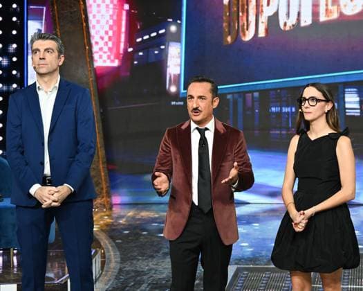 Sanremo, 76th Italian Song Festival - Fourth Post-Festival Episode. Pictured: Nicola Savino, Federico Basso, Aurora Leone  Copyright: xManuelexMangiarottix xipa-agency.netx xPoolxSanremox02x IPA_Agency_IPA72129622