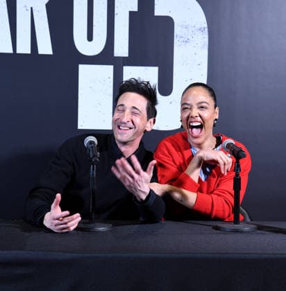 February 27, 2026, New York, Ny, United States: Adrien Brody and Tessa Thompson attend The Fear of 13 Broadway Press Event. Held at James Earl Jones Theatre in New York. Zuma Press February 27, 2026 New York United States - ZUMAp281 20260227_zea_p281_050 Copyright: xPhotoxImagexPressx