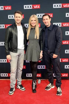 Alexander Klaws, Mirja du Mont und Marcel Remus beim Pre-Shopping Event im neuen XXXLutz Möbelhaus Rangsdorf. Rangsdorf, 27.02.2026