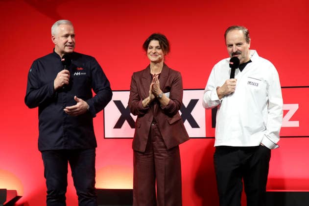 Alexander Herrmann, Marlene Lufen und Johann Lafer beim Pre-Shopping Event im neuen XXXLutz Möbelhaus Rangsdorf. Rangsdorf, 27.02.2026
