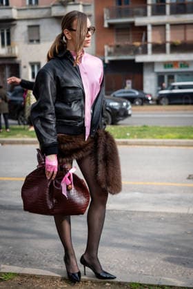 Street Style: Gucci fashion show during the Milan Fashion Week - Womenswear Fall Winter 2026 2027 in Milan, Italy, on 27 February 2026. Street Style: A guest is seen outside of the Gucci fashion show during the Milan Fashion Week - Womenswear Fall Winter 2026 2027 in Milan, Italy, on 27 February 2026., Credit:Stefano Costantino TTL Avalon Italy, Milan  Copyright: xStefanoxCostantinoxTTLx xAvalonx 1078862472