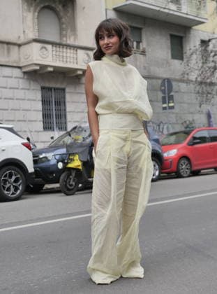 Milan, Milan Women s Fashion Week Fall Winter 2026 27 - Women s Fashion, Fall Winter 2026 27 - Sportmax fashion show - arrivals In the photo: Guest  Copyright: xLucaxPontix xipa-agency.netx xx IPA_Agency_IPA72135642