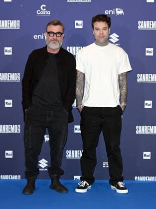 Sanremo, 76th Italian Song Festival - Fedez and Marco Masini photocall - pictured: Fedez and Marco Masini  Copyright: xTerenghi PoolxSanremo02x xipa-agency.netx xPoolxSanremox02x IPA_Agency_IPA72137088