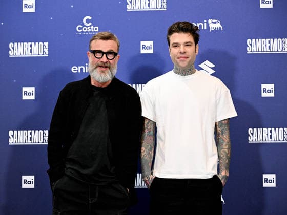 Sanremo, 76th Italian Song Festival. Photocall with Fedez and Marco Masini.  Copyright: xMaurizioxD Avanzox xipa-agency.netx xPoolxSanremox02x IPA_Agency_IPA72137228