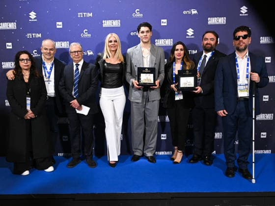 Sanremo, 76th Italian Song Festival - Carolina Picchio Award. Pictured are Eleonora Daniele, Paolo Picchio, Niccolò Filippucci, Filippo Lucci, and Incoronata Boccia.  Copyright: xMaurizioxD Avanzox xipa-agency.netx xPoolxSanremox02x IPA_Agency_IPA72139027