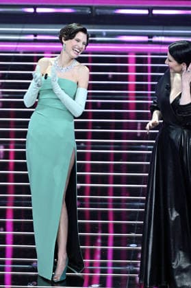 February 27, 2026, Sanremo, Rome, Italy: 76th Italian Song Festival, fourth night. Pictured: Bianca Balti, Laura Pausini . Sanremo. Italy 27 Feb 2026 Sanremo Italy  - ZUMAa289 20260227_zia_a289_388 Copyright: xMariaxLauraxAntonellix