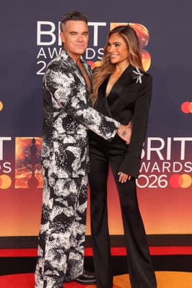 Celebrities attend The BRIT Awards 2026 at Co-op Live in Manchester, England Featuring: Robbie Williams, Ayda Field Williams Where: Manchester, United Kingdom When: 28 Feb 2026 Credit: Alex Cropper Cover Images EDITORIAL USE ONLY. NOT FOR USE BY NEWSPAPERS BASED IN THE UK. Copyright: xx coverimg55515193
