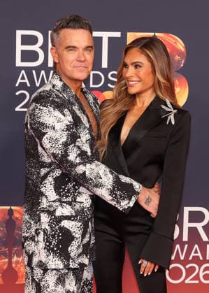 Celebrities attend The BRIT Awards 2026 at Co-op Live in Manchester, England Featuring: Robbie Williams, Ayda Field Where: Manchester, United Kingdom When: 28 Feb 2026 Credit: Alex Cropper Cover Images EDITORIAL USE ONLY. NOT FOR USE BY NEWSPAPERS BASED IN THE UK. Copyright: xx coverimg55515464