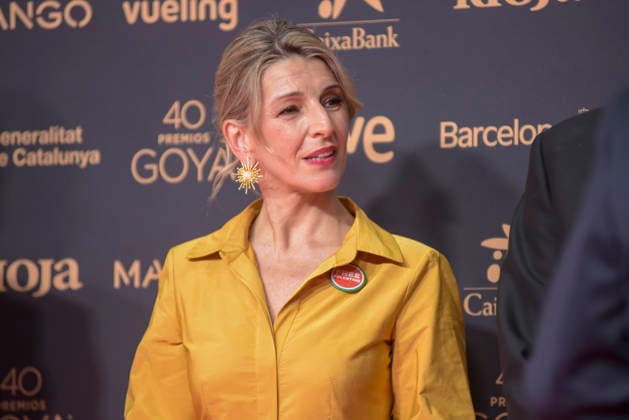 Red carpet of the Goya Awards 2026 Second Vice President and Minister of Labor and Social Economy, Yolanda Diaz, poses on the red carpet of the 40th edition of the Goya Awards, at the Auditori del Centre de Convencions Internacionals, on February 28, 2026, in Barcelona, Cataluna Spain The awards are given annually by the Academy of Motion Picture Arts and Sciences of Spain AACCE with the aim of rewarding the best professionals in each of the various technical and creative specialties of Spanish cinema 28 FEBRUARY 2026 RED CARPET BARCELONA GOYA AWARDS CINEMA AWARDS Barcelona Catalunya Barcelona Catalunya Catalunya Spain  Copyright: xAlbertoxParedesx 7328311