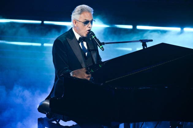 February 28, 2026, Sanremo, ITALY: Italian tenor Andrea Bocelli performs on stage at the Ariston theatre during the 76th edition of the Sanremo Italian Song Festival, in Sanremo, Italy, 28 February 2026. The Music Festival runs from 24 to 28 February 2026. ANSA ETTORE FERRARI Sanremo ITALY  - ZUMAa110 20260228_zaf_a110_218 Copyright: xEttorexFerrarix