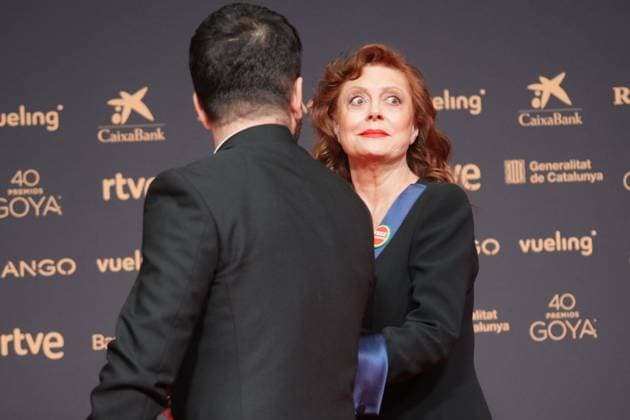 Susan Sarandon posing on a red carpet backdrop during the Goya Awards 2026 in Barcelona, Spain, on Saturday, 28 February 2026. Cordon Press 