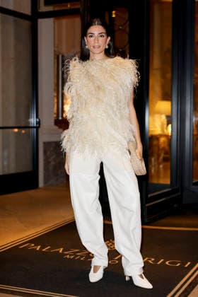 Bottega Veneta - Guest - Milan Fashion Week - Womenswear Fall Winter 2026 2027 MILAN, ITALY - FEBRUARY 28: Saja Kilani arrives to her hotel after attending Bottega Veneta fashion show during the Milan Womenswear Fall Winter 2026 2027 Fashion Week on February 28, 2026 in Milan, Italy. Photo by Marco Piovanotto Abacapress.com Milan Italy  Copyright: xPiovanottoxMarco ABACAx