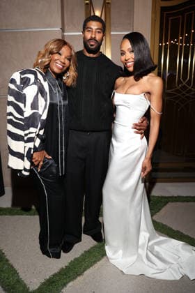 LOS ANGELES, CA - FEBRUARY 27: Mona Scott, Skyh Black and KJ Smith Black at the 57th NAACP Image Awards Official BET Dinner at Grand Venue on February 27, 2026 in Los Angeles, California. Copyright: xWalikxGoshornax