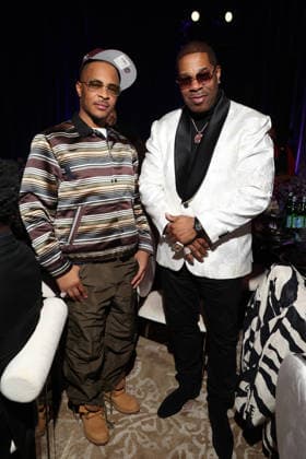 LOS ANGELES, CA - FEBRUARY 27: T.I. and Busta Rhymes at the 57th NAACP Image Awards Official BET Dinner at Grand Venue on February 27, 2026 in Los Angeles, California. Copyright: xWalikxGoshornax