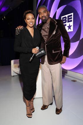 LOS ANGELES, CA - FEBRUARY 27: MC Lyte and Louis Carr at the 57th NAACP Image Awards Official BET Dinner at Grand Venue on February 27, 2026 in Los Angeles, California. Copyright: xWalikxGoshornax