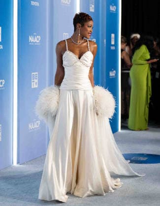 February 28, 2026, Pasadena, Califorina, United States: Keke Palmer arrives on the red carpet of the 57th NAACP Image Awards at the Pasadena Convention Center in Pasadena California on February 28th 2026. Pasadena United States  - ZUMAt169 20260228_zep_t169_045 Copyright: xConnorxTerryx