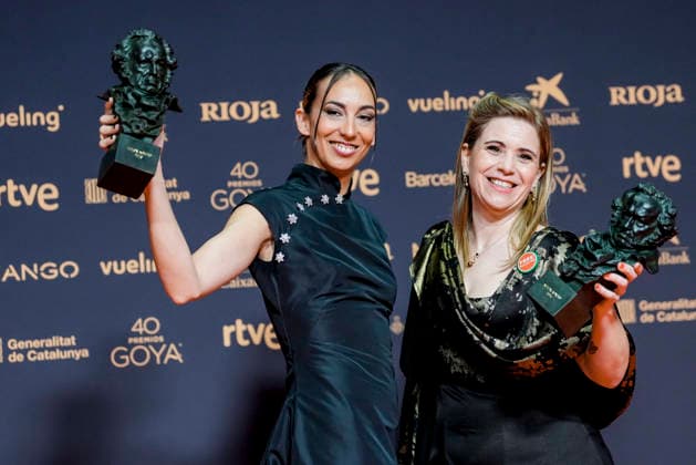 40th Goya Awards - Winners Room Amanda Villavieja, Laia Casanovas and Yasmina Praderas poses as winner during 40th Goya Awards - Winners Room at International Barcelona Convention Center on February 28, 2026 in Barcelona, Spain Photo by ABACAPRESS.COM Barcelona Spain  Copyright: xABACAx