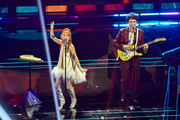 76th Italian Song Festival of Sanremo Final Evening part 2 Teatro Ariston - Sanremo, Italy MARIA ANTONIETTA Letizia Cesarini;COLOMBRE Giovanni Imparato 76th Italian Song Festival of Sanremo Final Evening part 2 Teatro Ariston - Sanremo, Italy 28th February 2026 SGPItalia id 134399_076 Not Exclusive  Copyright: xAlfonsoxCatalano SGPx