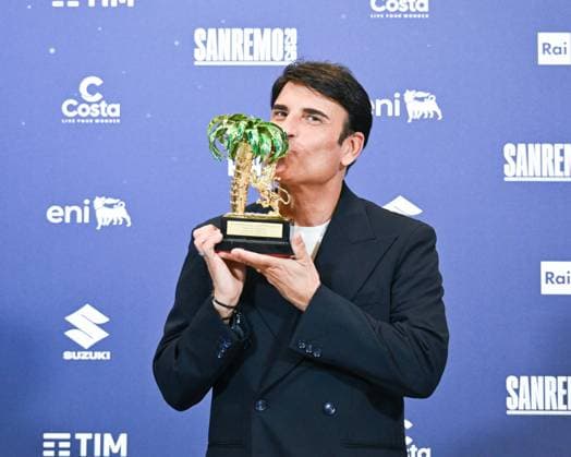 Sanremo, 76th Italian Song Festival - 2026 winners photocall. Pictured: Sal Da Vinci.  Copyright: xManuelexMangiarottix xipa-agency.netx xManuelexMangiarottix IPA_Agency_IPA72211173